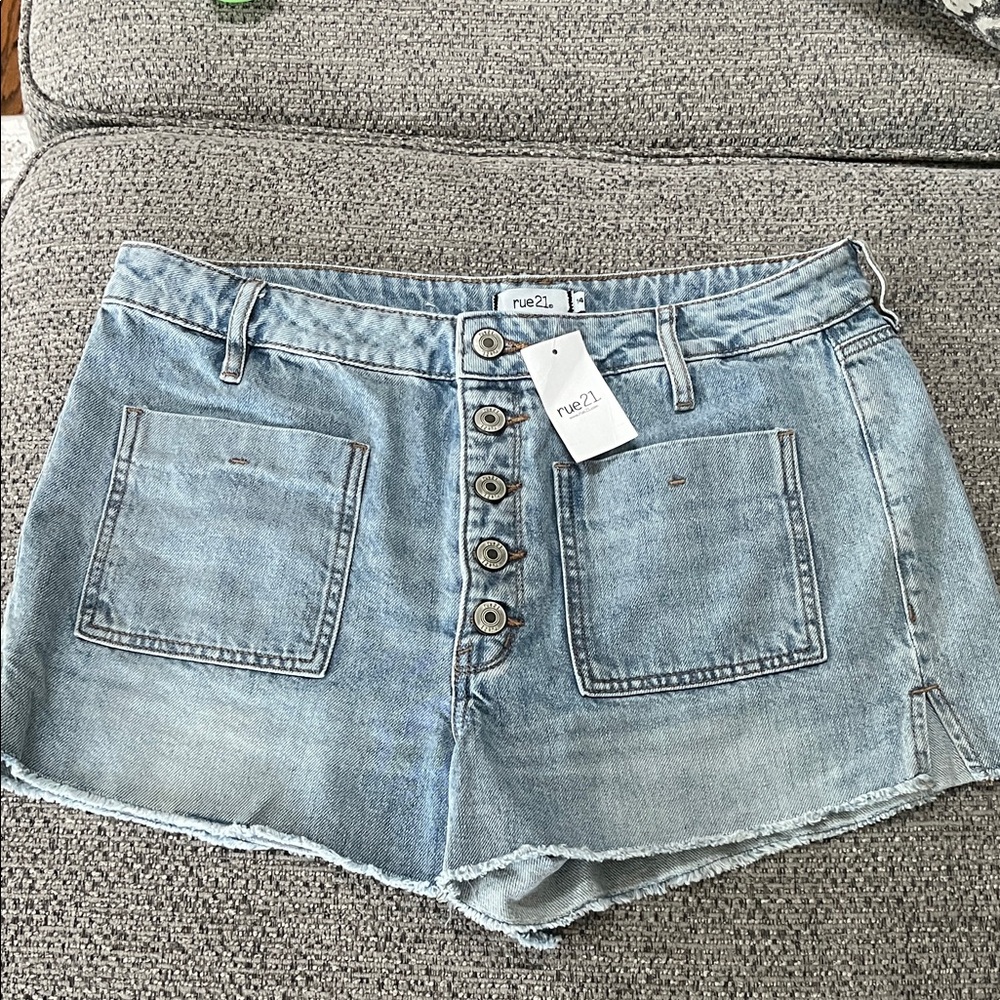 Rue21 Light Blue Jean Shorts with Button Fly